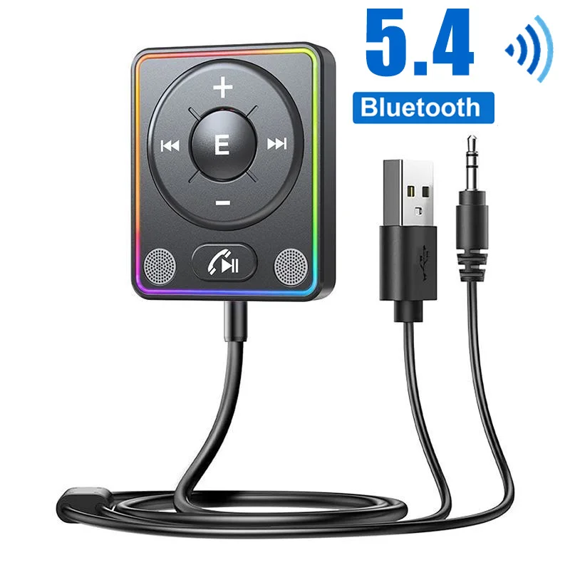 New Bluetooth 5.4 Transmitter Adapter 3.5MM AUX MP3 Player HIFI Audio Adapter For PC TV Car Home Speaker