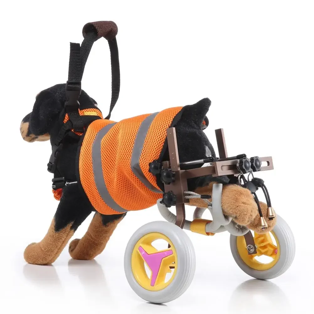 Adjustable Dog Wheelchair Pet Rehabilitation Walking Aid Vehicle Pet Wheelchair Walk Cart Scooter Weak Paralyzed Dog Training