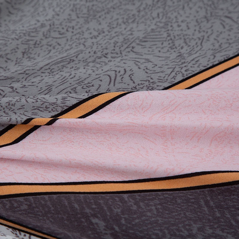 1pc Stretch Sofa bed cover, Pink Gray Geometric Print Elastic Couch Cover for Living Room, Washable Modern Furniture Protector