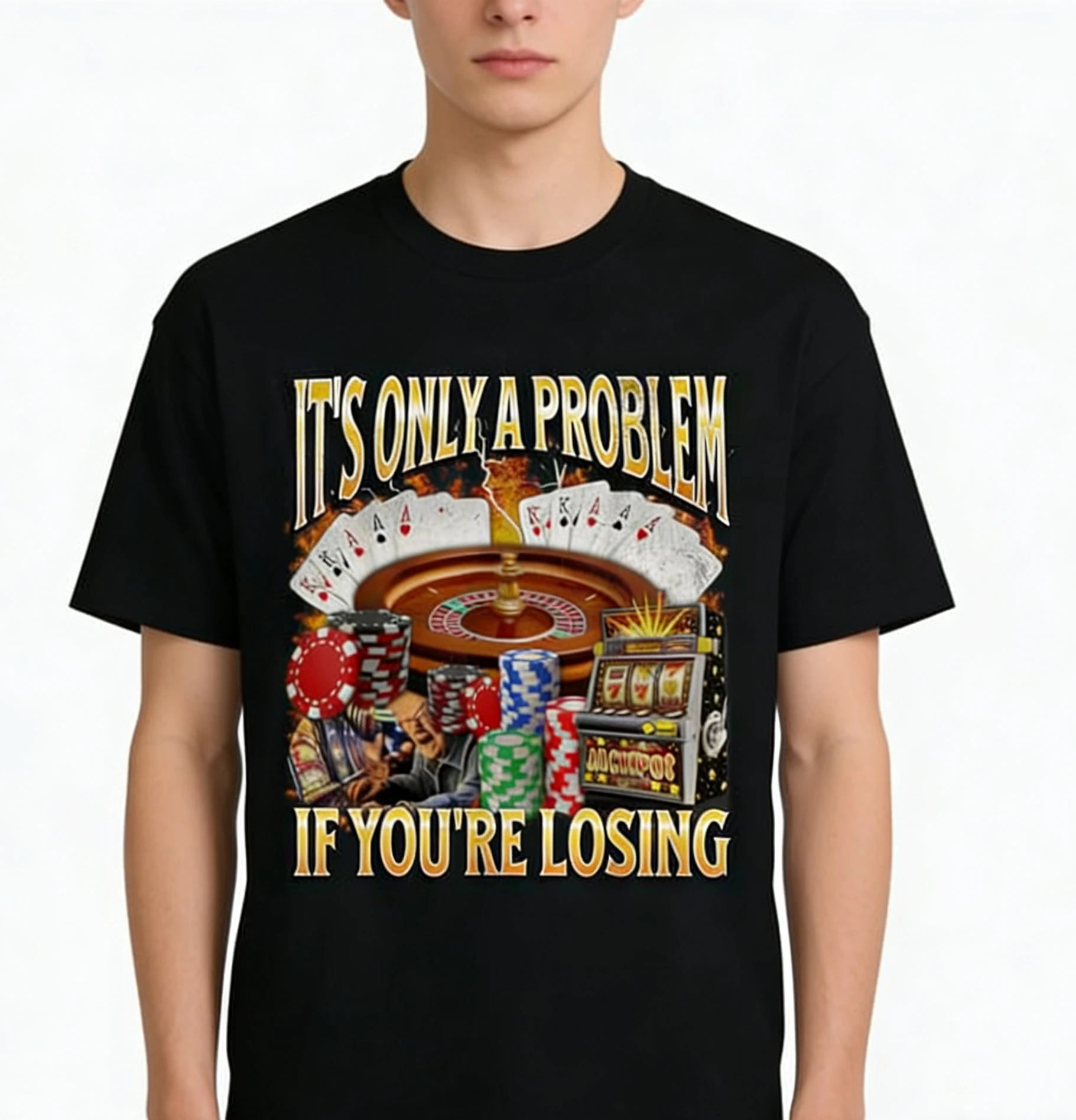 هناك سؤال واحد فقط إذا تفقد تي شيرت مثير للاهتمام الهيب هوب الشرير يقول تي شيرت الجدة قصيرة الأكمام Y2k الشارع الشهير #1