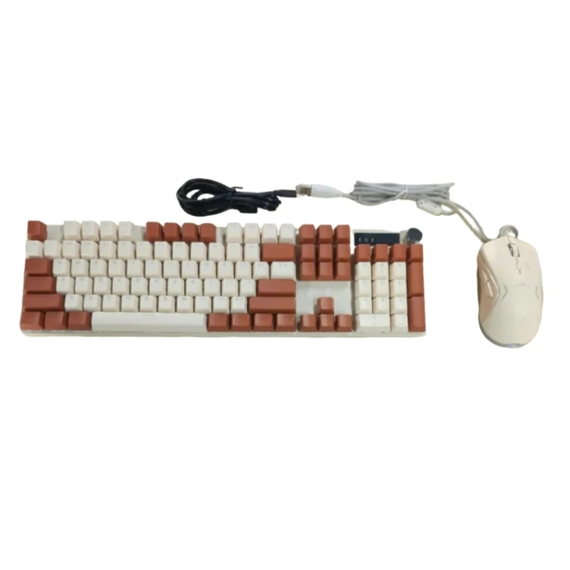 High Stability Mechanical Cored Keyboards Mouse Set Backlit Colour Block with Hot Swappable Switches for Gamers