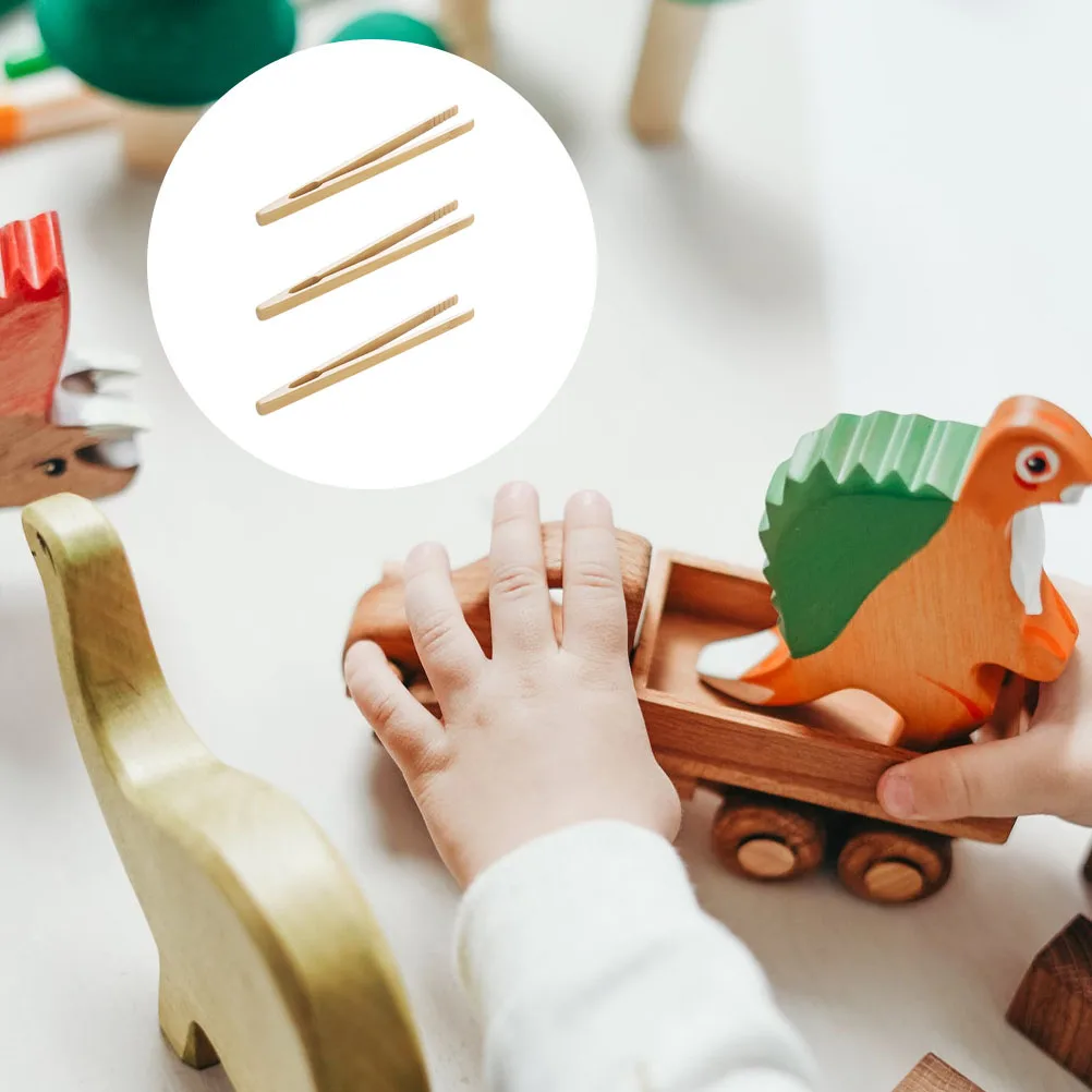 

3 Pcs Wooden Tweezers Toy Fine Motor Skills Training Montessori Educational Blocks for Kids Beads Sorting Concentration