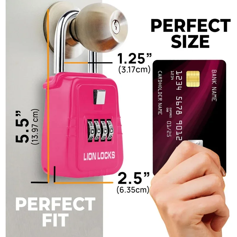 1500 Lok box with code,, realtor box, short-term rentals, safe holds 5 (6, pink)