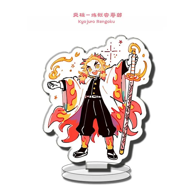 Figurine sur support en acrylique Demon Slayer: Kimetsu No Yaiba, Tomioka Giyuu Kochou Shinobu, périphérique de dessin animé, peinture mignonne, ornement de bureau
