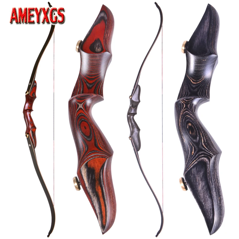 

58inch ILF Recurve Bow Archery 20-50lbs Red Black Wood Riser Maple Laminated Limbs For Right Hand Shooting Hunting Accessories