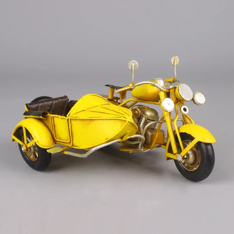 Decoration Three Wheeled Motorcycle Industrial Style Retro the Republic of China Desktop Car Miniature Model