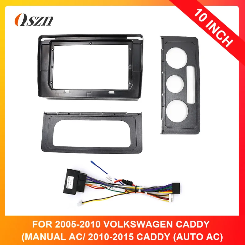 10.1 inch Car radio Fascias Panel For 2005-2010 VW CADDY MT AC/ 2010-2015 CADDY (AT AC) Big Screen Dash Fit Dash Trim Kit Frame