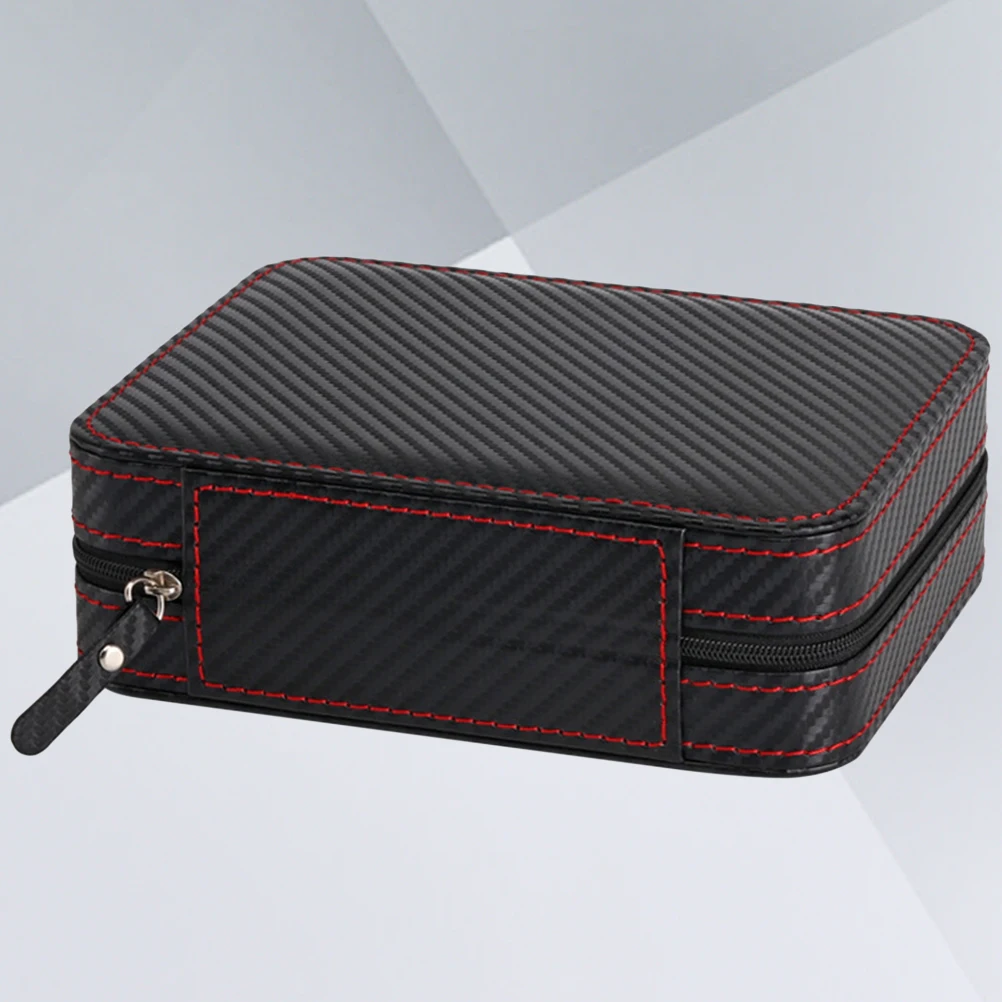 

Luxury Pu Watch Display Box Organizer Storage Case For Business Personal Use Dustproof Travel Jewelry Carbon Fiber