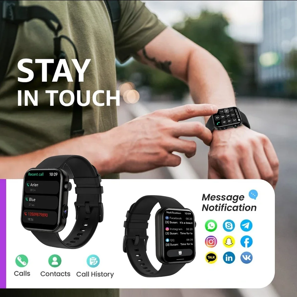 New With Camera  512M Memory Smart Watch Video Recording Health Monitoring Sports Fitness Bluetooth Call Waterproof Smartwatch