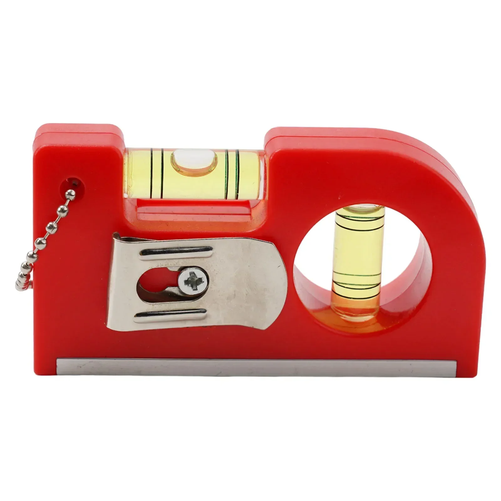 Quality Brand New Key Chain Leveler Mini Horizontal Magnetic Pocket Level Red With Metal Chain Hook Aluminum Alloy+ABS