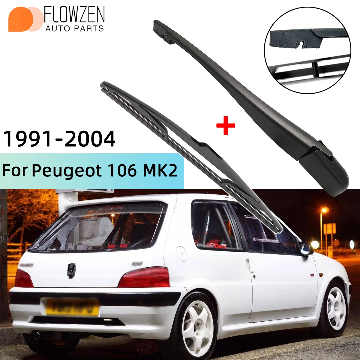 Windscreen Wiper Blade & Rear Wiper Arm Kit For Peugeot 106 MK2 1991-2004 Rear Wiper Arm Blade Car Accessories