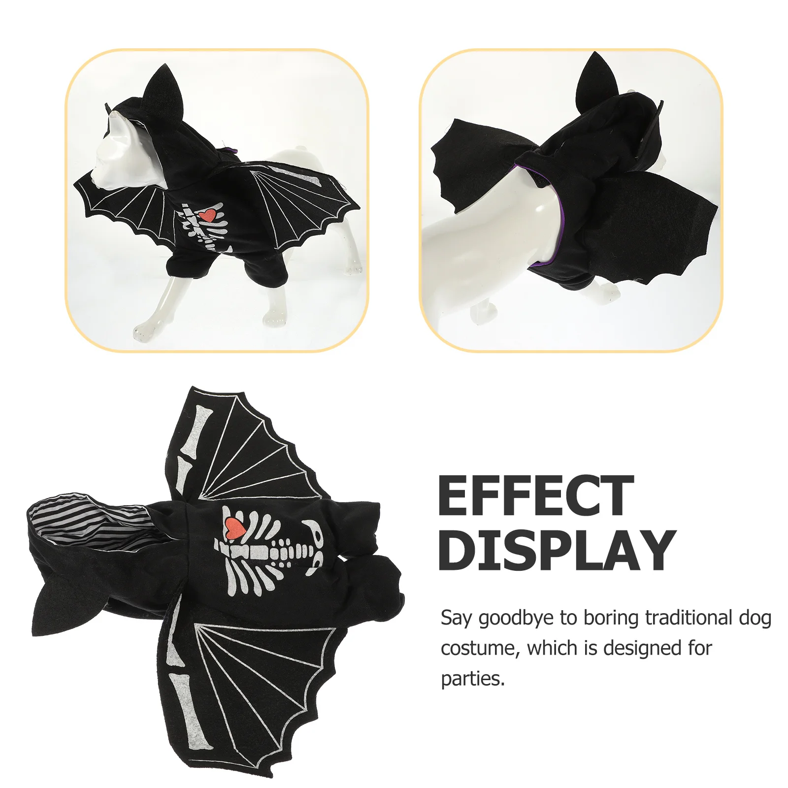 

Halloween Bat Dog Costume Comfortable Wear-Resistant Polyester Puppy Clothes Adorable Decorative Dog Clothes for Party