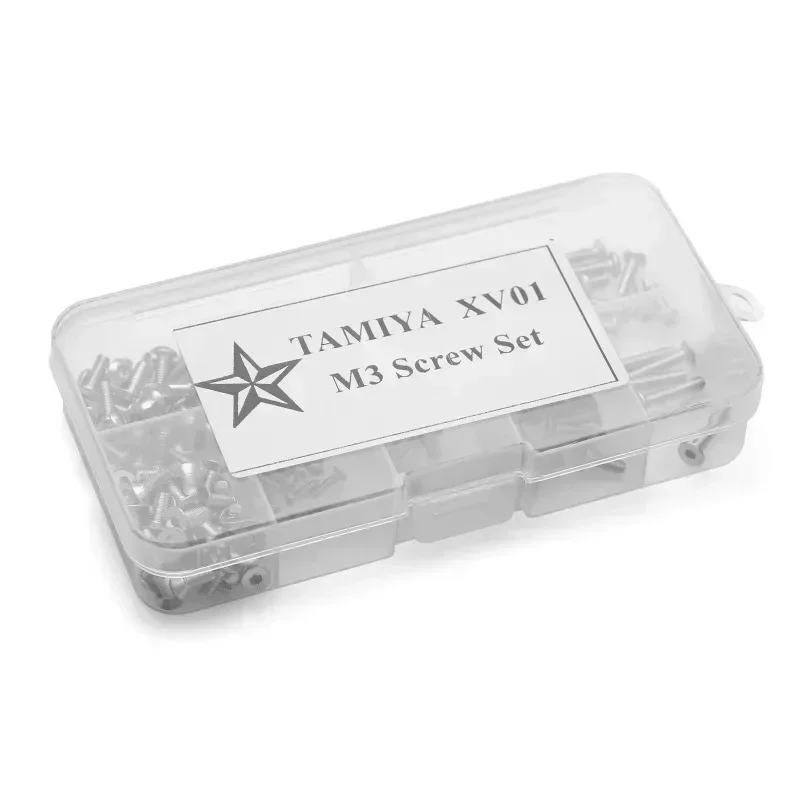 สำหรับ TAMIYA XV01 ชุดสกรูสแตนเลส M3 สกรูหัวหกเหลี่ยมแบบแบน สำหรับรถ RC ขนาด 1/10 TAMIYA XV-01