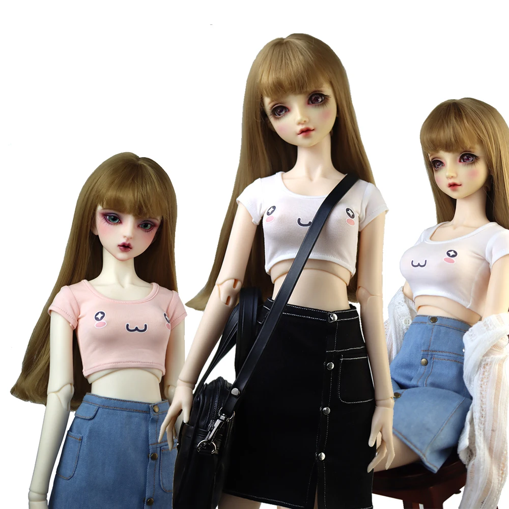 BJD Doll Clothes 1/3 1/4 1/6 DD SD Doll Fashion Print T-Shirts Gifts for Girls