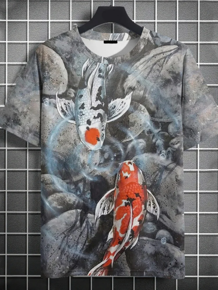 

Summer 3D Printing Men's T-Shirt Outdoor Fashion Men's Tops Round Neck Men's T-Shirt Loose Oversized Men's Short Sleeve Tee