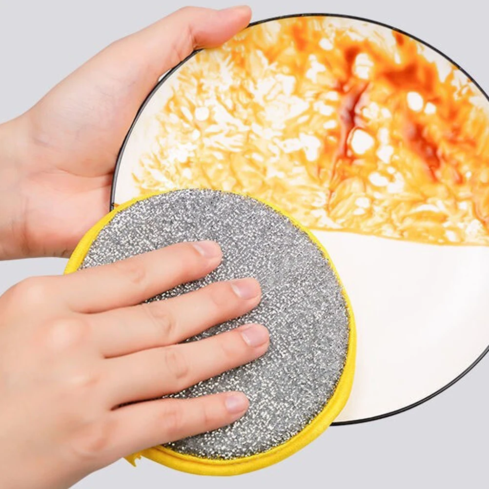 

10Pcs Double Sided Round Kitchen Sponge Scrubber High Efficiency Dish Cleaner Multi Purpose Dual Side Wash Pad