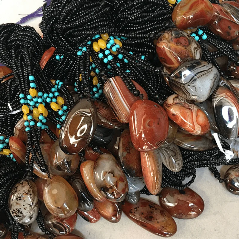 Random Natural Agate Original Stone Pendant, Car Hanging Original Stone Necklace