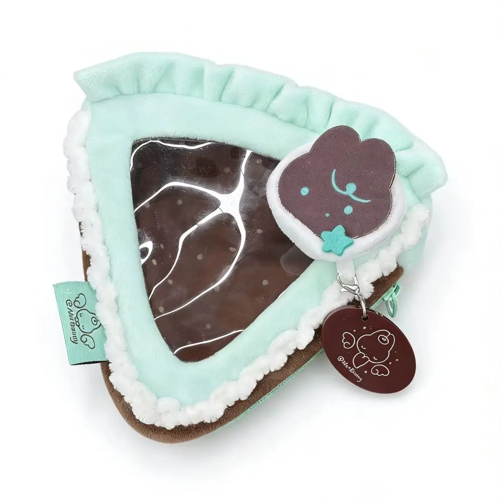 Transparent Strawberry Cake Doll Storage Bag Plush PVC Material Doll Protector Case Heart Kaychain Zipper Doll Display Bag