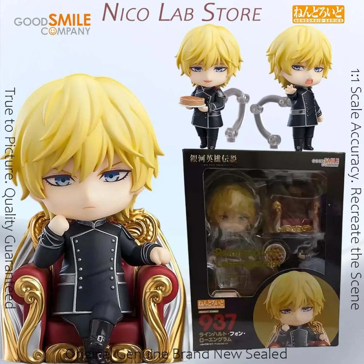 Original In Stock Good Smile Nendoroid Reinhard Von Lohengramm Figure Anime Legend of The Galactic Heroes Action Model Toy