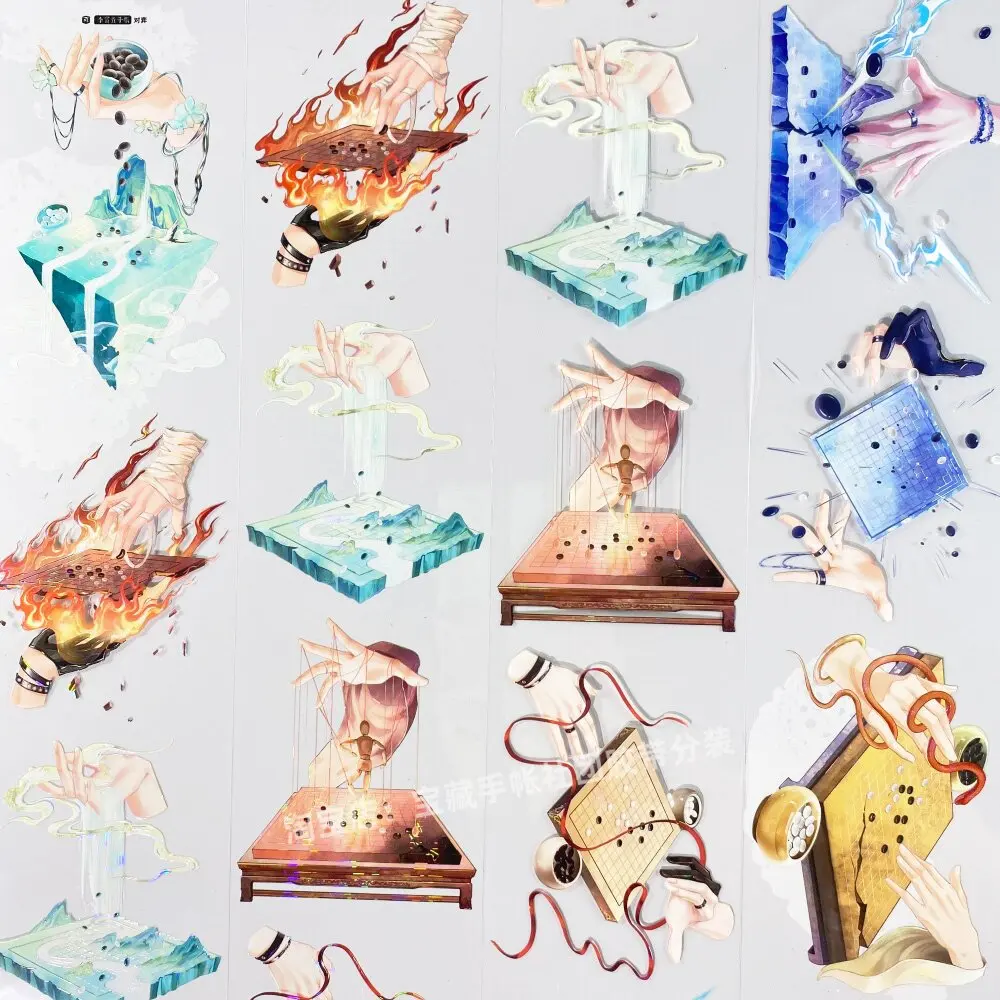 amostra-de-fita-washi-com-tema-de-tabuleiro-de-go-e-montanha-adesivo-pet-estilo-antigo-chines-para-capa-de-celular-diy