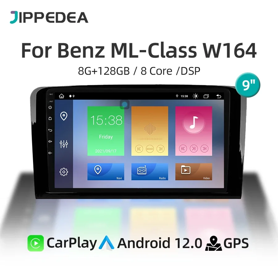 Android 12.0 Car Multimedia Player CarPlay GPS Navigation 4G WiFi Auto Stereo Car Radio For Benz ML M-Class W164 GL-Class X164