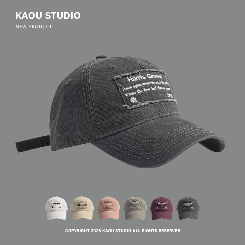 

Hat Female cap Street versatile spring and autumn washed retro men's baseball cap