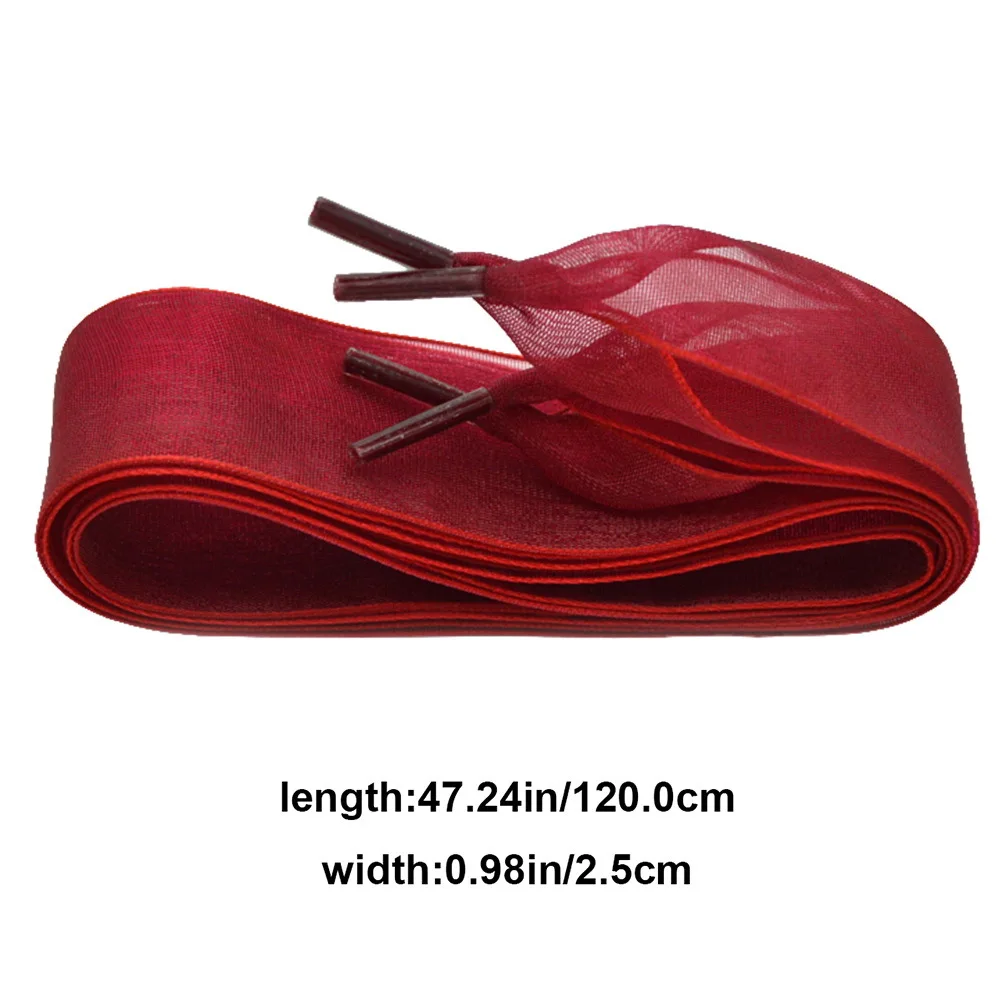 6 أزواج 2.5x115 سنتيمتر أربطة أحذية الشيفون أزياء بسيطة سلاسل مسطحة لأي أحذية خلق النمط الخاص بك النبيذ الأحمر