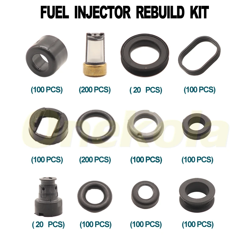 1240pieces Fuel Injector Service Repair Kit Filters Orings Seals Grommets for Toyota cars 12 kinds Compliant with 90% of the car