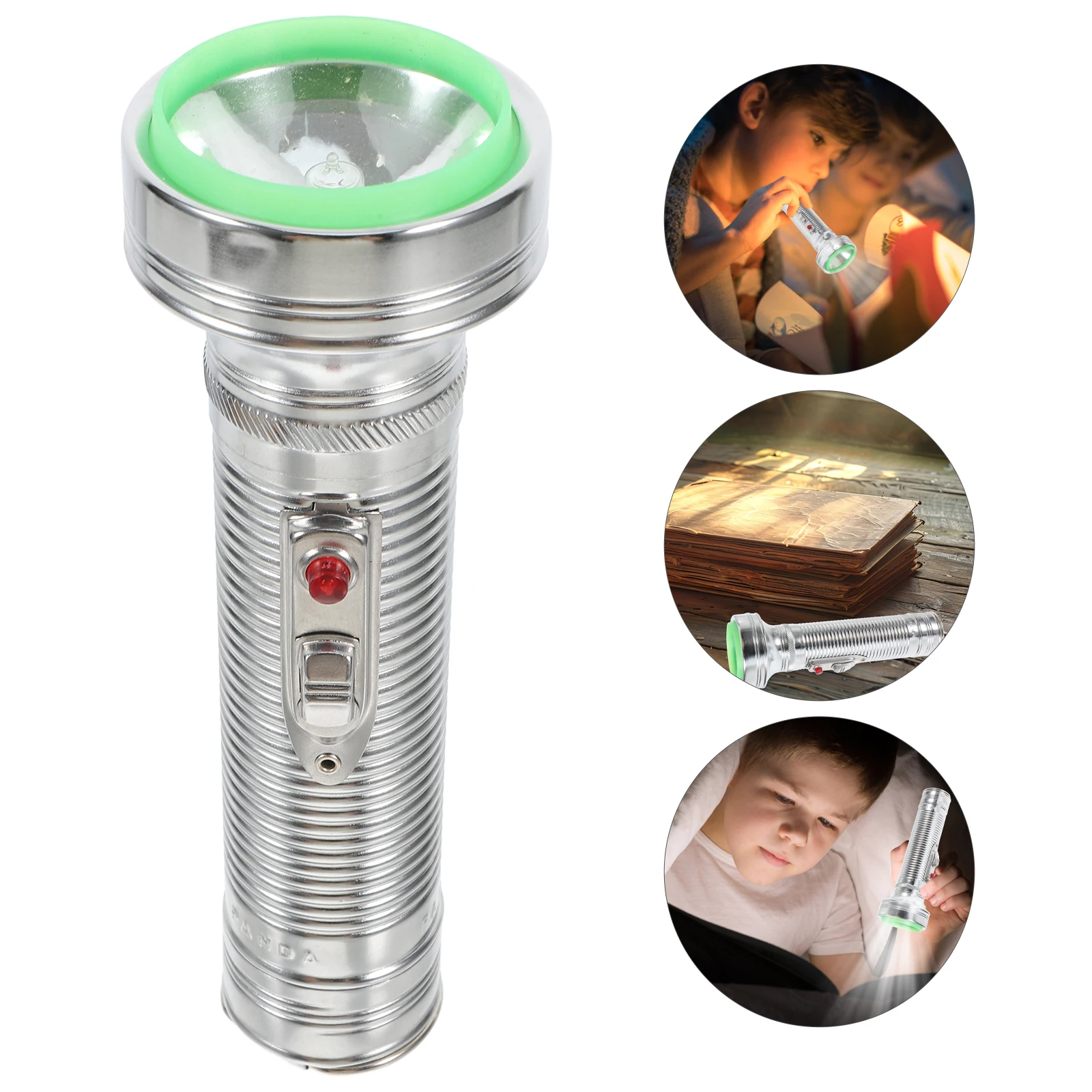 

Retro Flashlight Vintage 70s Old Fashioned Nostalgia Camping Equipment Home Decor Night Torch Aluminum Build Portable Lighting