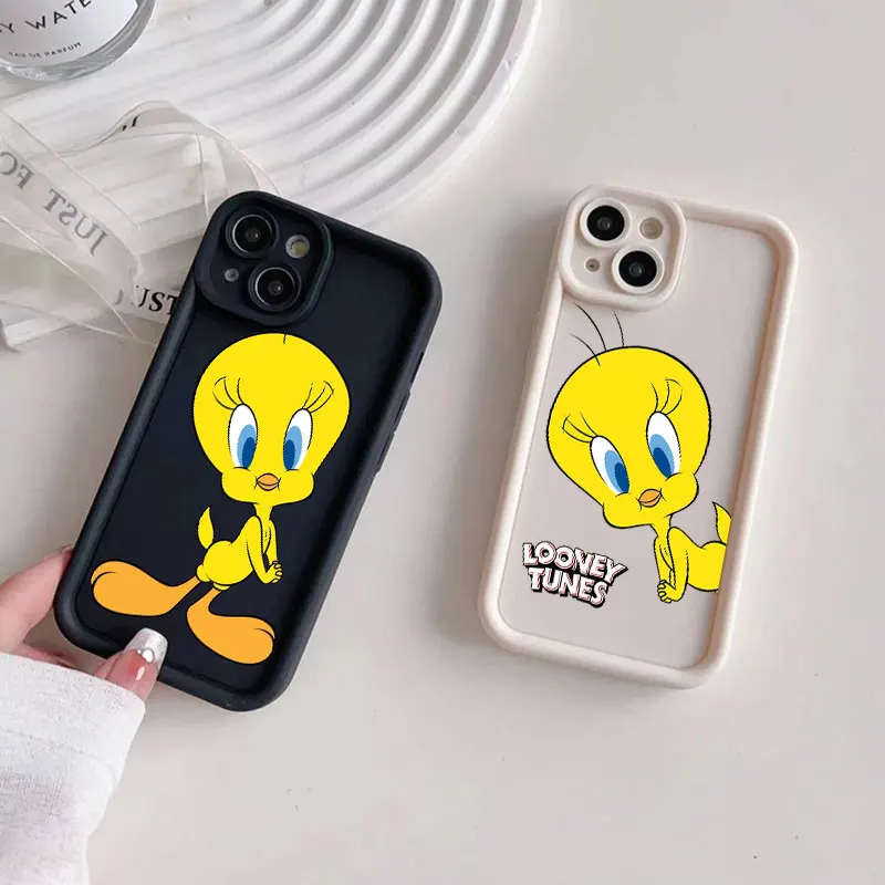 Cute Cartoon T-Tweeties Bird Soft Silicone Phone Case For Apple iPhone 12 13 Mini 11 14 15 16 Pro Max 7 8 Plus