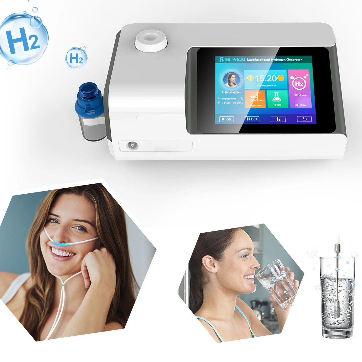 

New Launch Hydrogen Gas Inhalation Machine Rich Hydrogen Water Hydrogen Gas Breathing