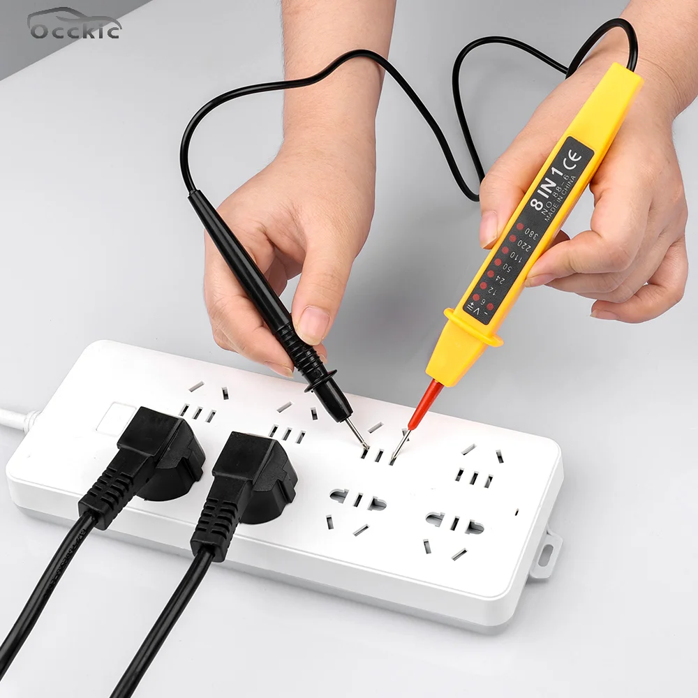 Voltage Tester Pen Automotive Led Circuit Tester Electric Tester 8 In 1 6-380v Screwdriver Probe Voltage Detector AC/DC Tool