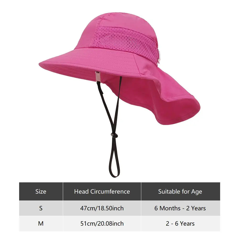 Summer Adjustable Beach Hat Breathable Sun Protection Hat Beach Play Hat Kids Sun Hat with Neck Flap