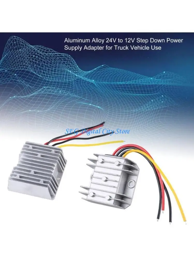 

U75B Алюминиевый сплав DC24V до 12V Адаптер источника питания для грузовых автомобилей, выход 10A/20A, водонепроницаемый