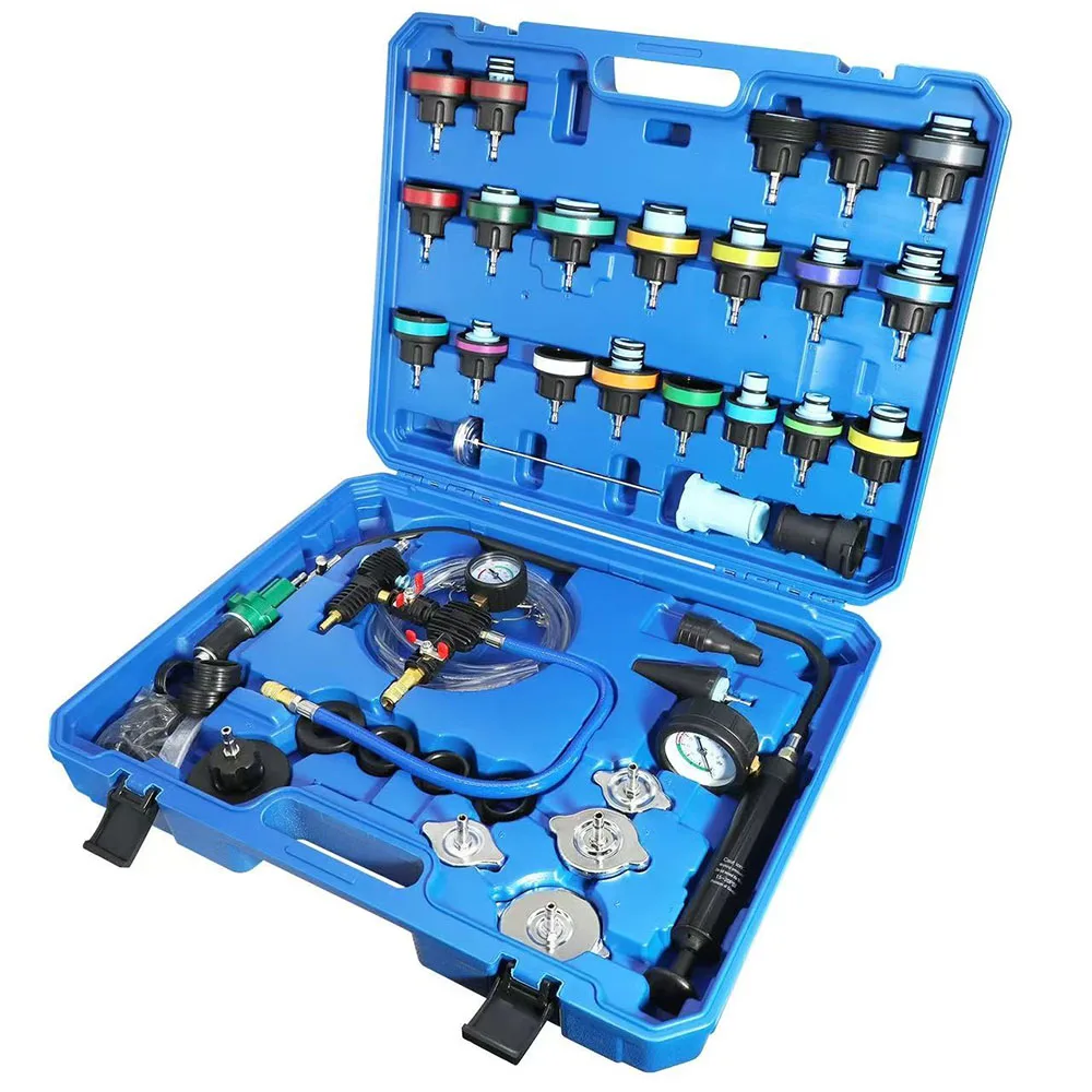 44-Piece Auto Cooling System Pressure Tester Vacuum Refill Kit Radiator Leak Detector Antifreeze Exchange Tool