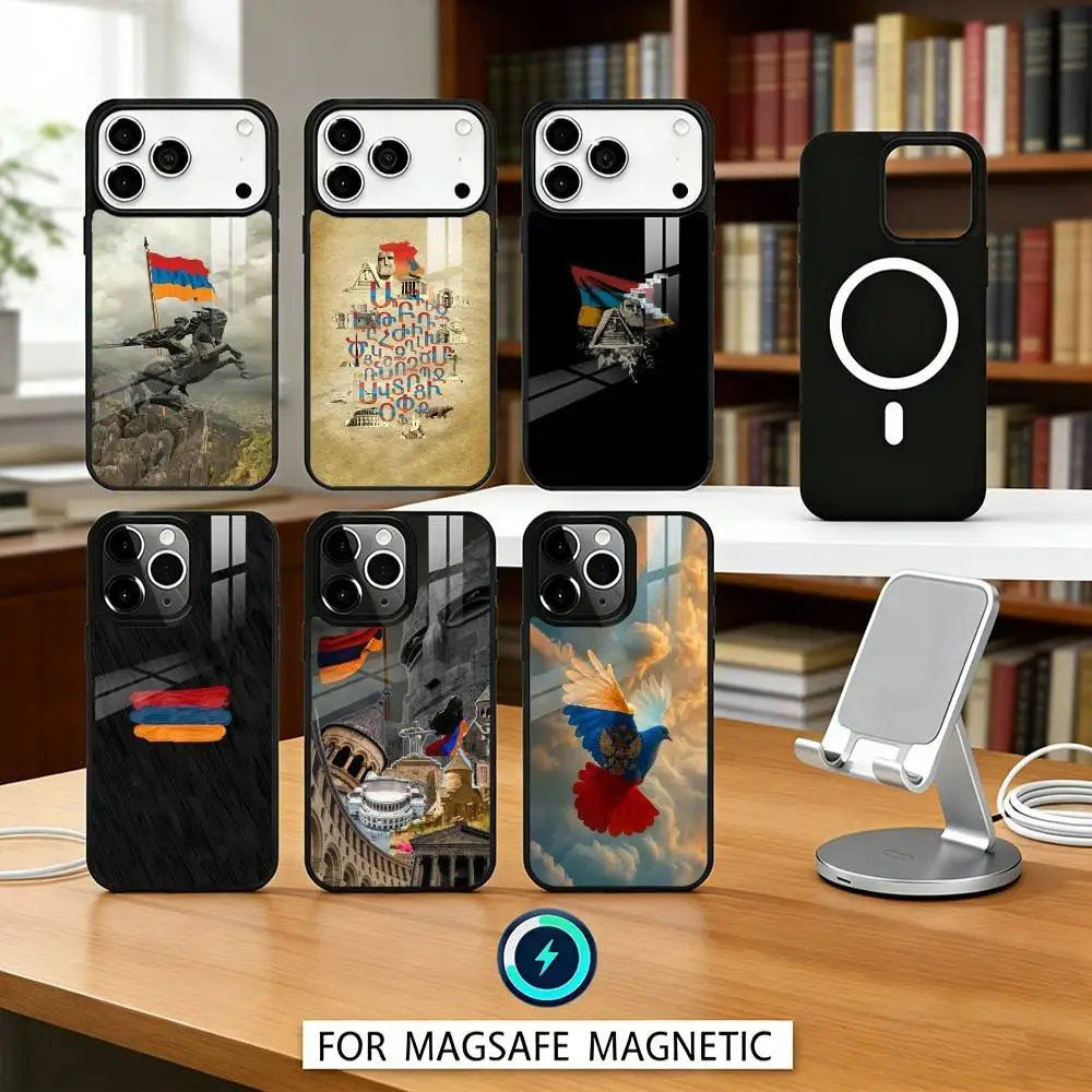 

A-Armenia Flag ART Phone Case For iPhone 17,16,15,14,13,12,Pro,Max For Magsafe Magnetic Wireless Charging