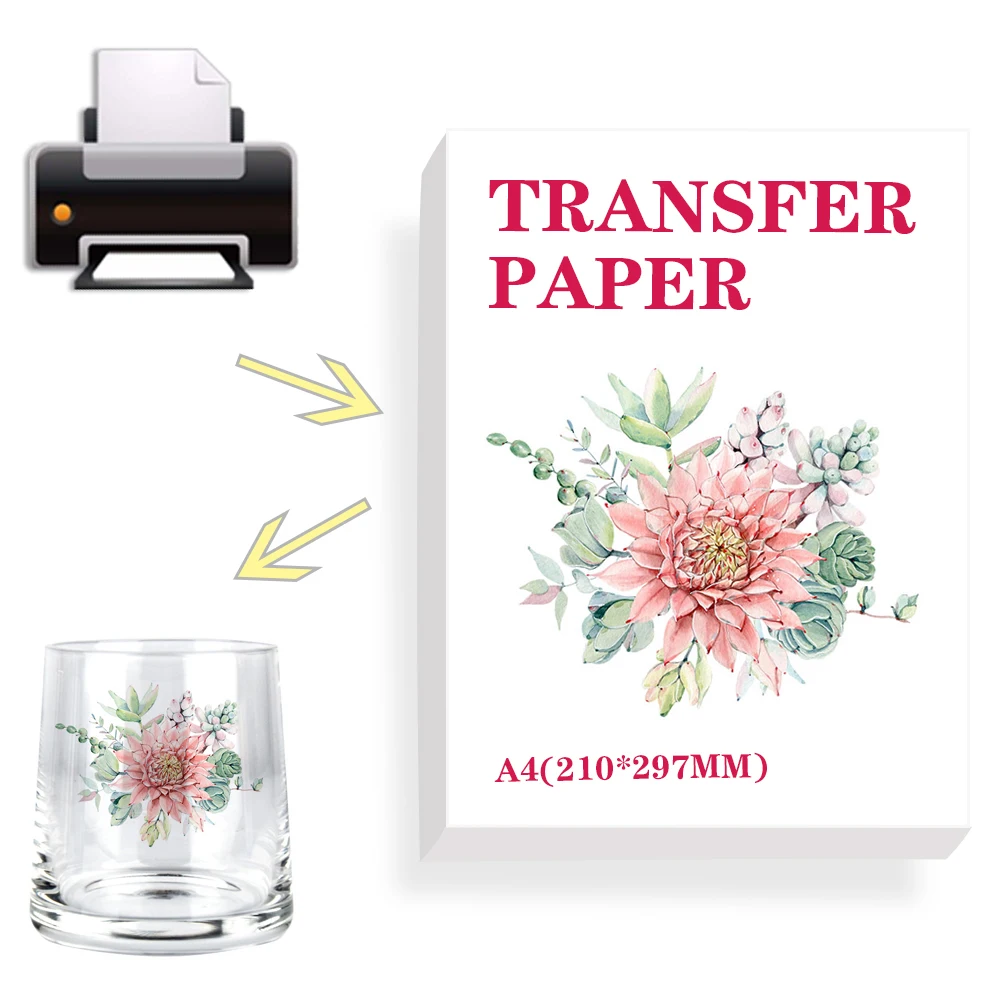 A4 Size Clear Printable Premium Inkjet Glass transfer paper Sheets Waterslide Paper Water Slide Decal transfer paper