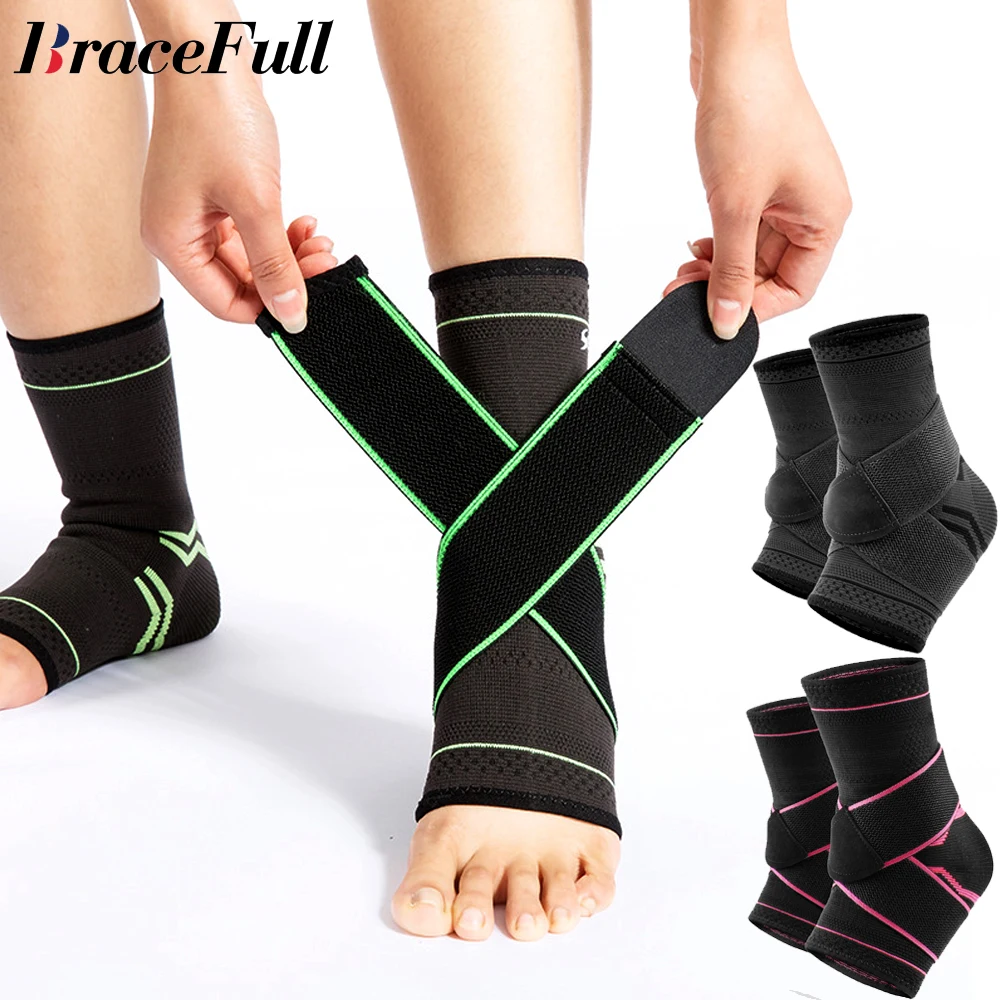 1Pair Ankle Brace Compression Sleeve with Adjustable Straps, Arch Support & Foot Stabilizer,Elastic Wrap for Plantar Fasciitis