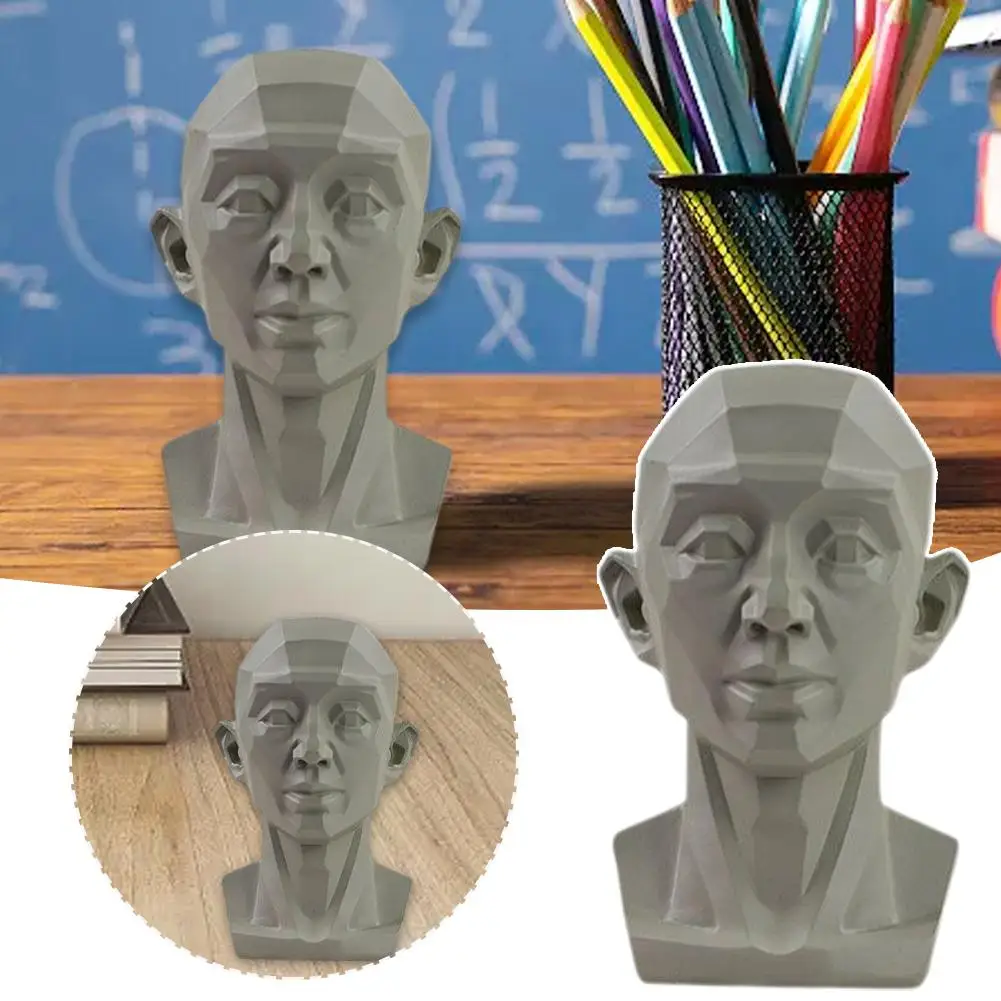 Art Plaster Head Teaching Aids Simulation Head Classroom Version Resin Head Sketch Mini Plaster Ornaments W3M9