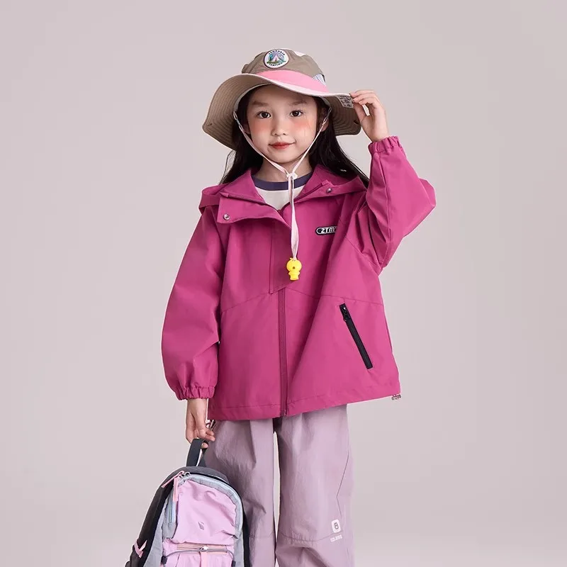 Unisex Wanderjacke Wasserdicht Herbst Kinder Windbreaker Outdoor Kapuzenjacken Mädchen Jacke Jungen Angeln Camping Klettern Oberbekleidung – Detail 12