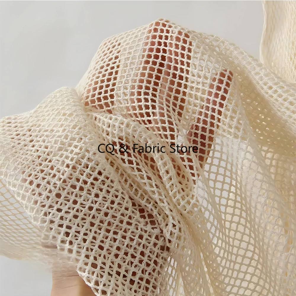 

Creative Styling Material For Fashion Designer Hollow Mesh Cotton Fabric With Diamond Grid Sewing Accessories