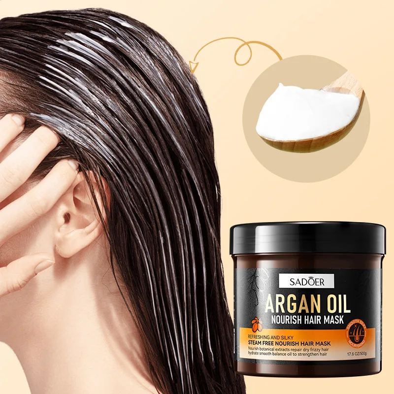 

SADOER Argan Oil Nourishing Hair Mask Deep Repair Conditioning Hair Care Inverted Mask Baking Cream Conditioner