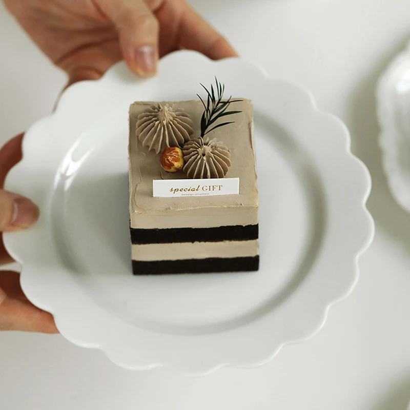 Avellanado simulado cuadrado para pastel de crema, accesorios de fotografía de comida, modelo de pan de pastel falso, adornos de exhibición de ventana de cocina