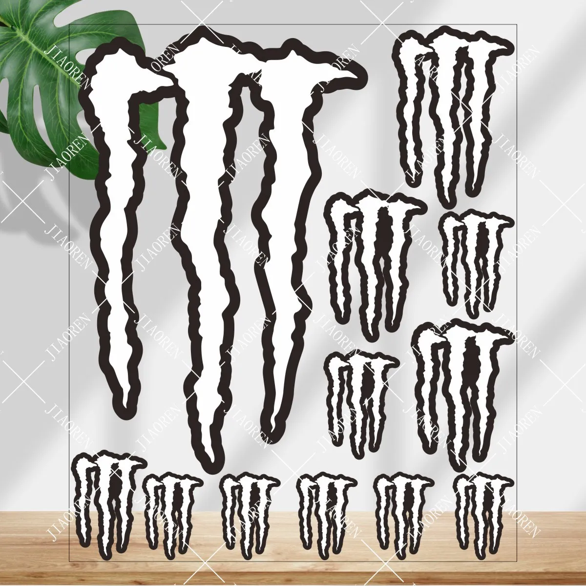 

Рождественская наклейка Monster Energy с белым логотипом, мотоциклетный бак, шлем, комплект светоотражающих наклеек для автомобиля и велосипеда # 1