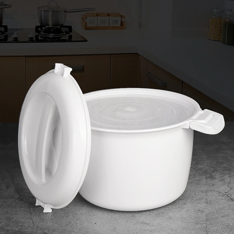 HLES Microwave Rice Cooker Multifunction Small Lunch Container Microwave Cooker Cookware for Microwave Oven 17.5x21x14cm