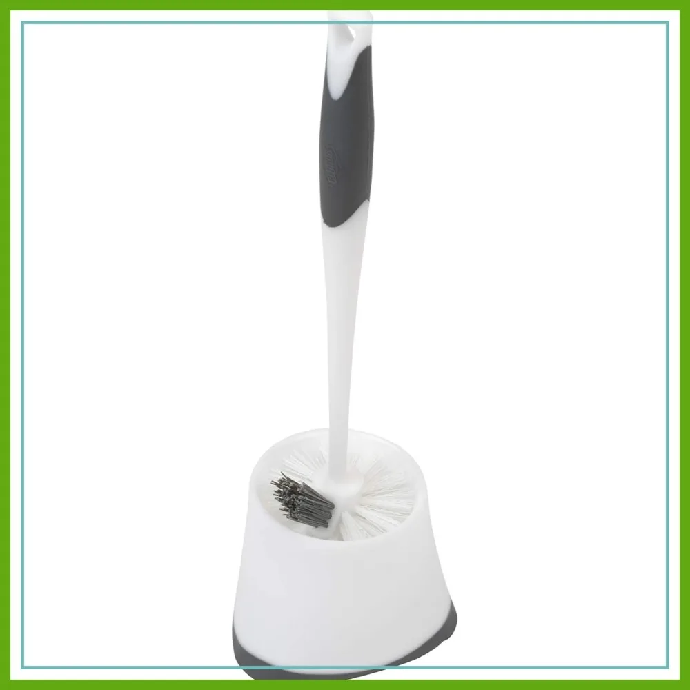 

Under-Rim Toilet Bowl Brush with Corner Storage Caddy, 16 x 5 x 5.5 in