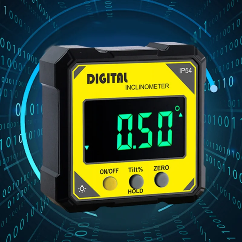 GW-IP54 مقياس زاوية رقمي مقاوم للماء 360 °   مقياس ميل صغير للقياس منقلة شطبة إلكترونية مع قاعدة مغناطيسية