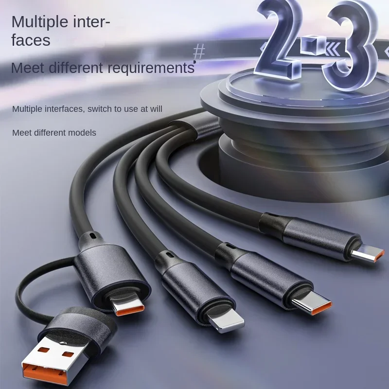Wielofunkcyjny kabel do szybkiego ładowania danych 2 w 3 Odpowiedni do iPhone'a Xiaomi Redmi Samsung Telefon komórkowy Kabel do szybkiego ładowania danych