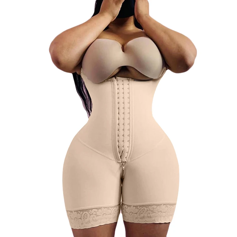 Women\'s Shapewear Charming Curves Elastic Mesh Fabric Slimming Waist Trainer Butt Lifter Lace Body Shaper Fajas Colombianas