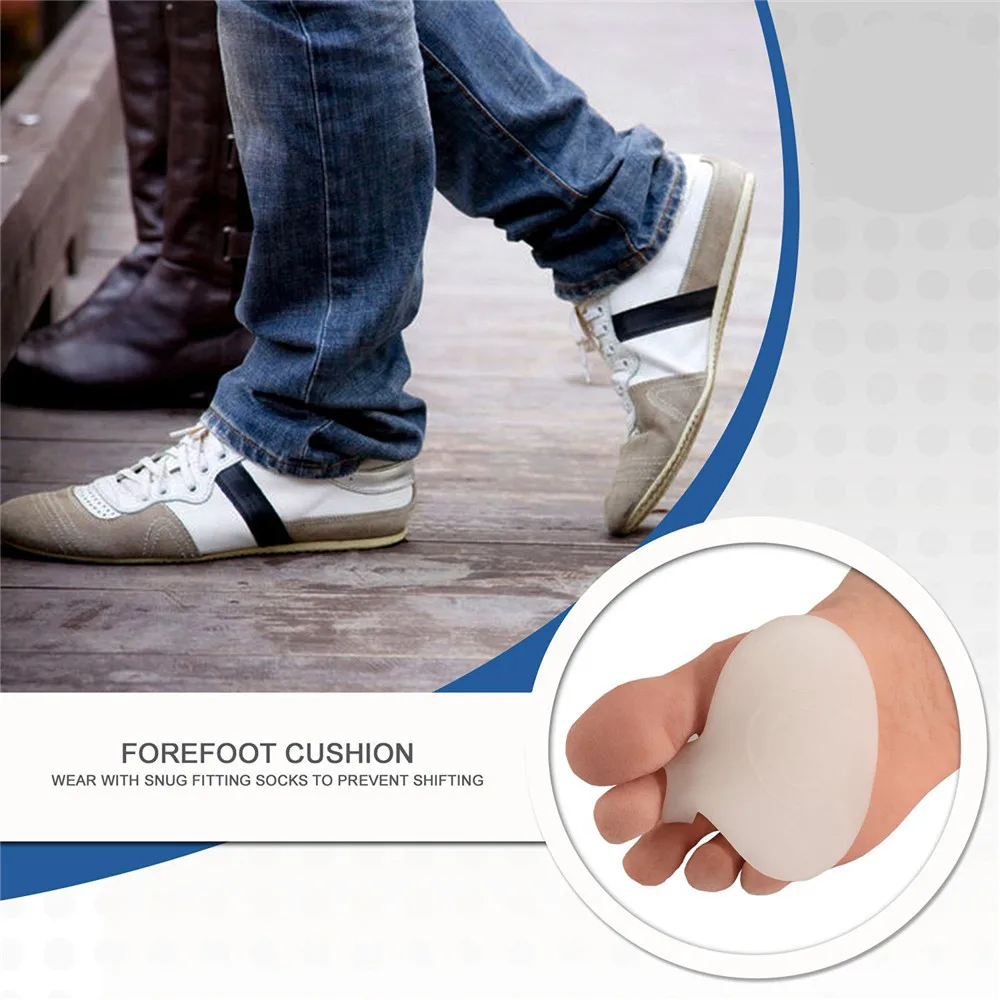 Silicone forefoot insole Soft forefoot cushion insole Foot care protector Improve grip Reusable Prevent calluses and blisters